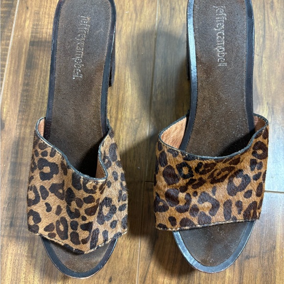 Jeffrey Campbell leather wooden platforms size 8.5 - Picture 1 of 7